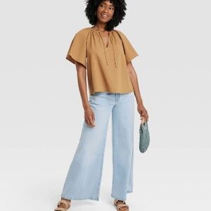 NWT A New Day Flounce Sleeve Top M